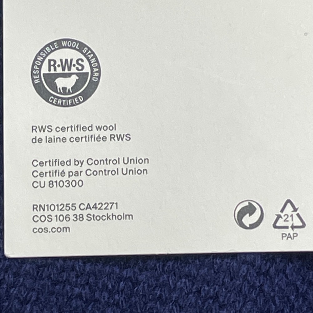 COS Oversized Crew Neck Womens Sweater Size M Blue 100% Wool RWS Certified - Picture 12 of 16